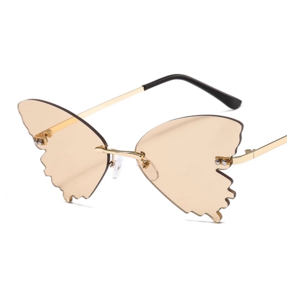 Tan/gold butterfly sunglasses